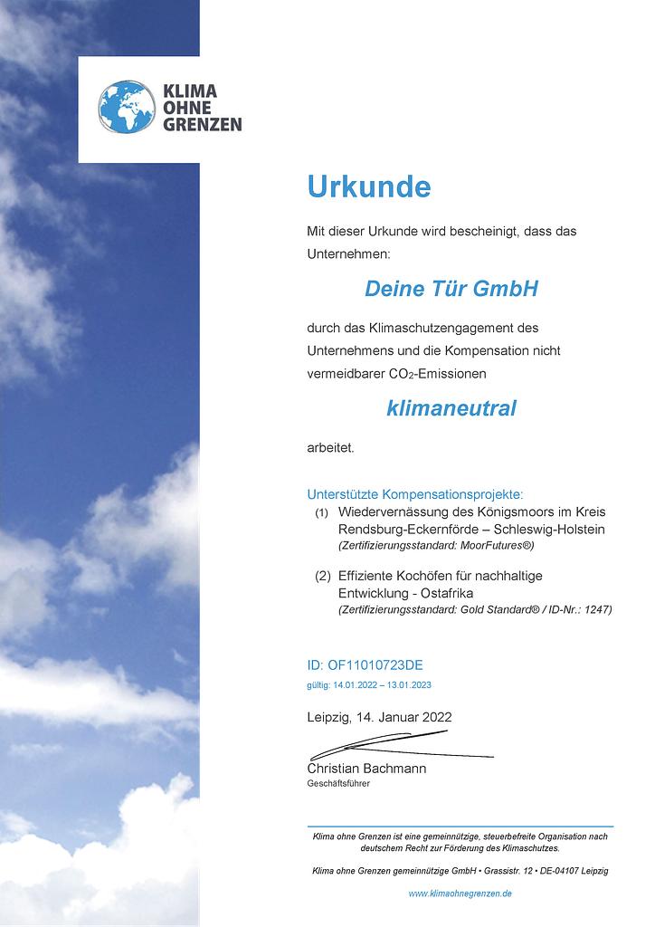 DeineTür CO2-Urkunde OF11010723